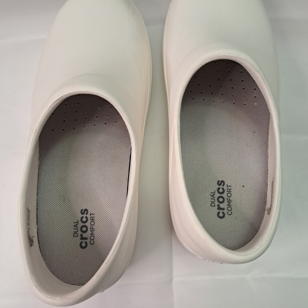 Crocs Women's Neria Pro II White Work Clogs Sz 7W Utility Comfort Professional - Picture 4 of 5
